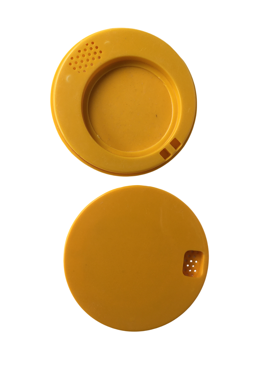 Apiscampo rotondo in plastica gialla per apiario con due uscite