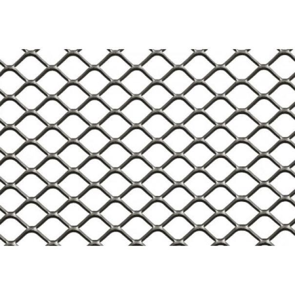 Dettaglio maglia romboidale rete inox microstirata per raccolta polline