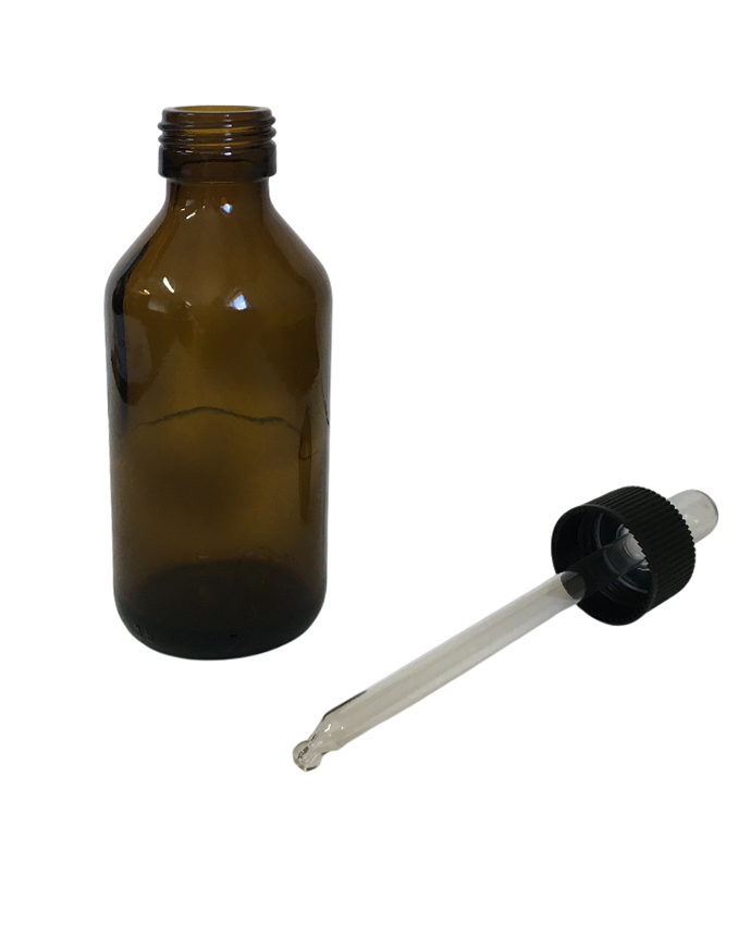 vasetto 100 ml con pipetta vetro contagocce a parte ideale per propoli e laboratori flacone vetro ambrato da 100 ml e pipetta contagocce separate per soluzioni fotosensibili