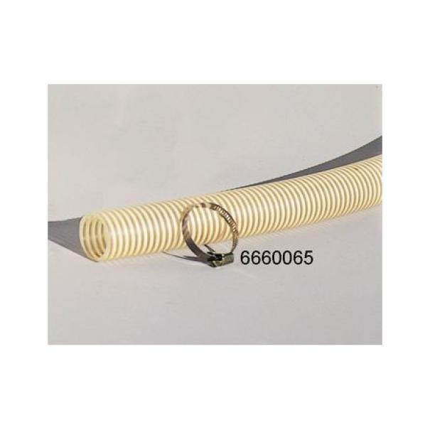 dettaglio tubo rinforzato 50 mm in plastica alimentare trasparente con spirale nylon per miele