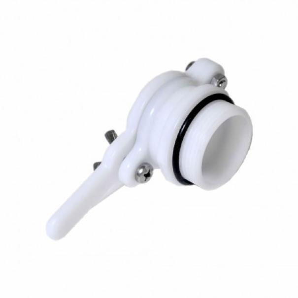 Rubinetto a taglio plastica alimentare u00d8 40 mm con guarnizione e filetto