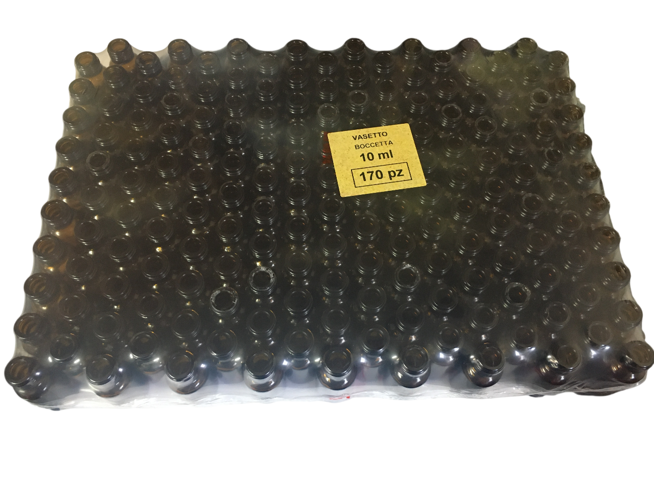 confezione da 170 flaconi vetro ambrato 10 ml bocca 18 mm per propoli e preparati fotosensibili