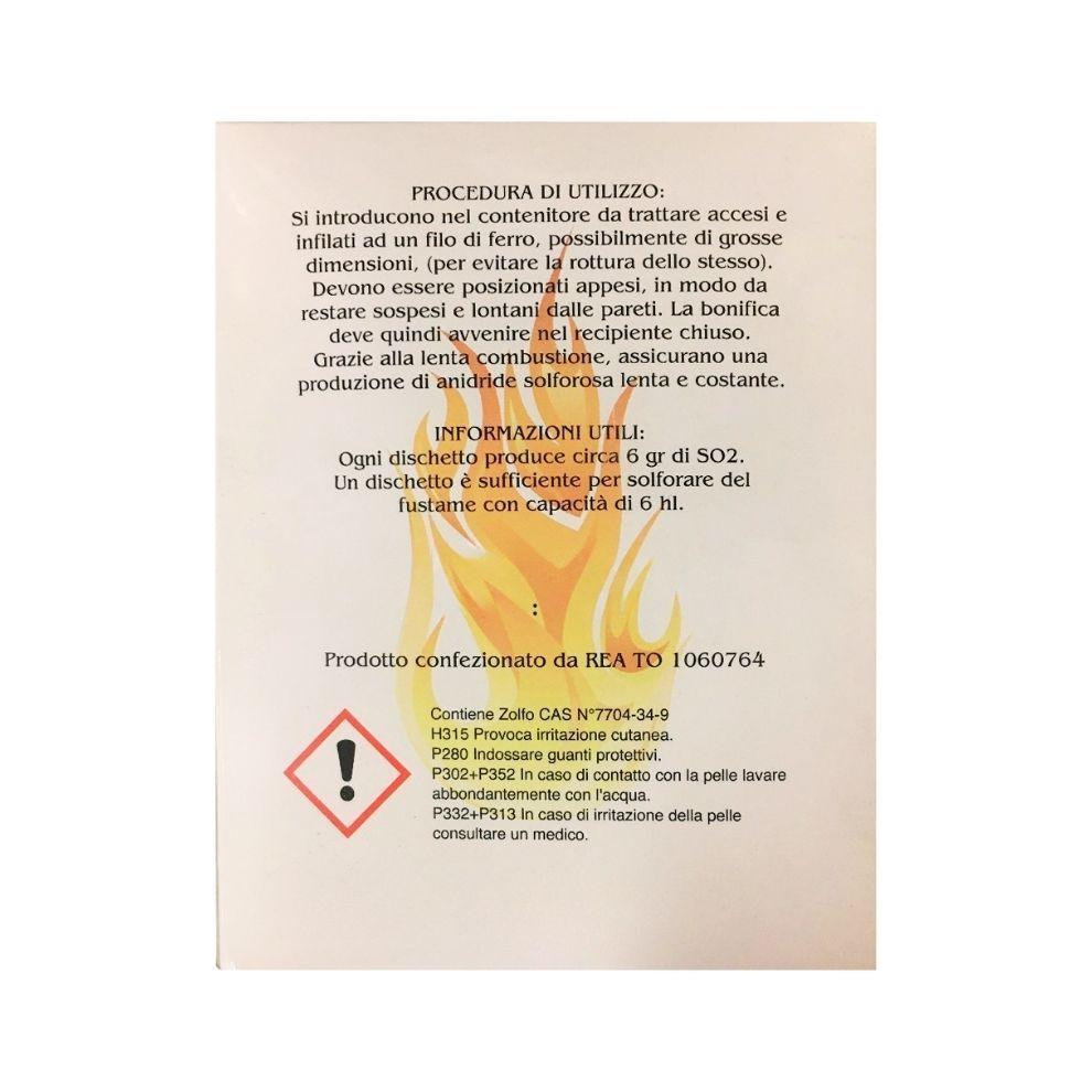 Procedura e informazioni tecniche dischetti zolfo puro 1 kg