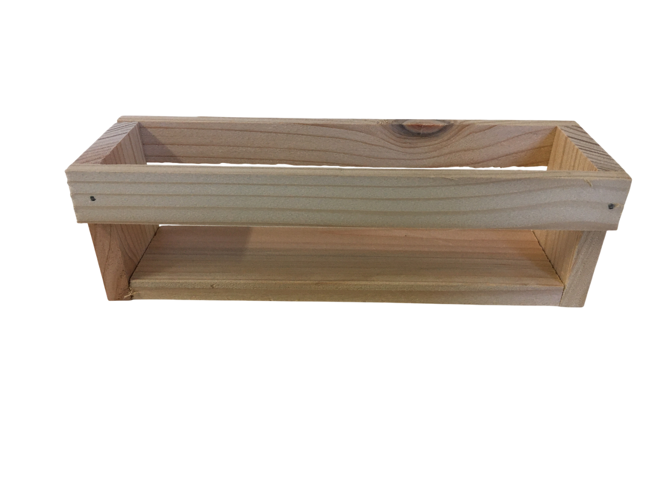 cassettina legno porta vasetti piccoli miele vista dall alto cassettina in legno per quattro vasetti mignon da 50 grammi vista frontale