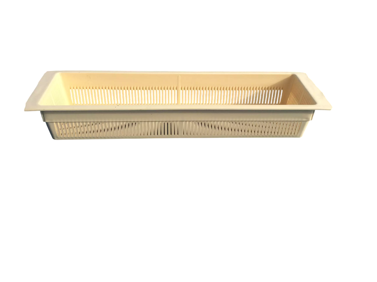 Vista frontale cassettino plastica per raccolta polline api