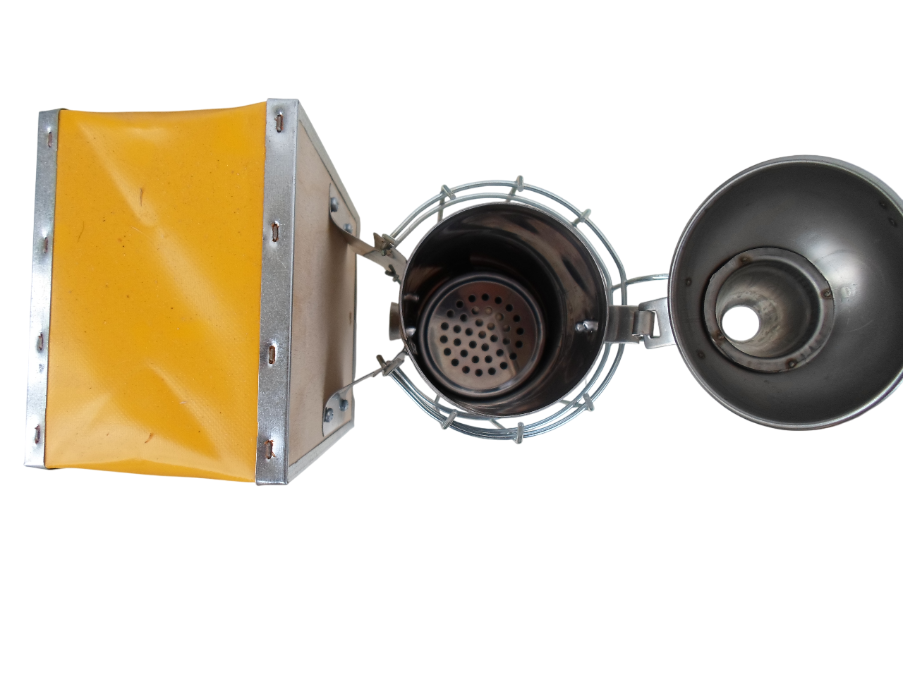 Struttura solida affumicatore inox per uso apistico con griglia metallo