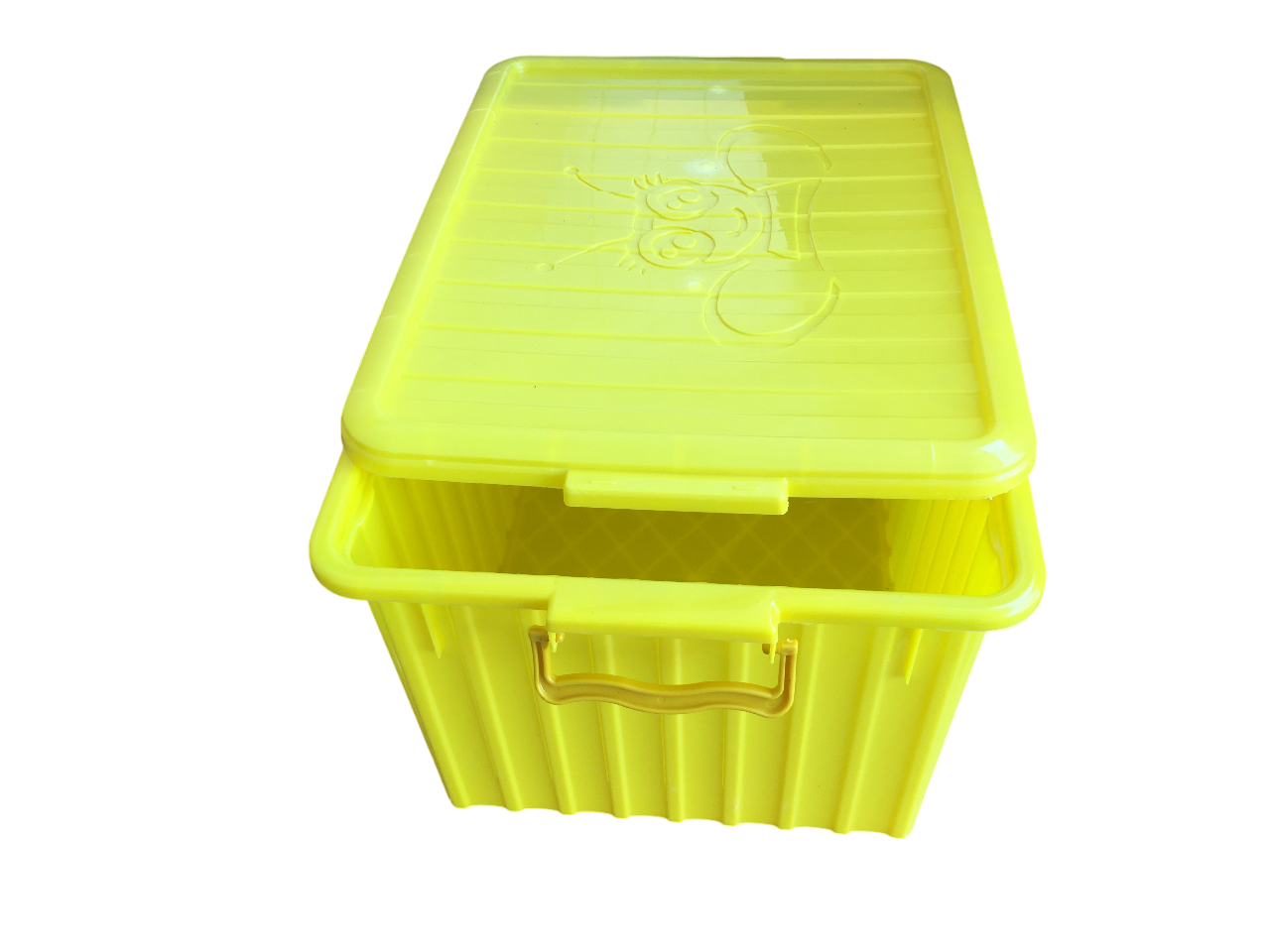 Vista superiore cassa plastica per trasporto 8 favi compatibile Dadant Langstroth