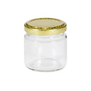Vaso in vetro ml. 106, tipo basso, per 125 gr di miele (conf. da 40 pezzi) completo di tappo