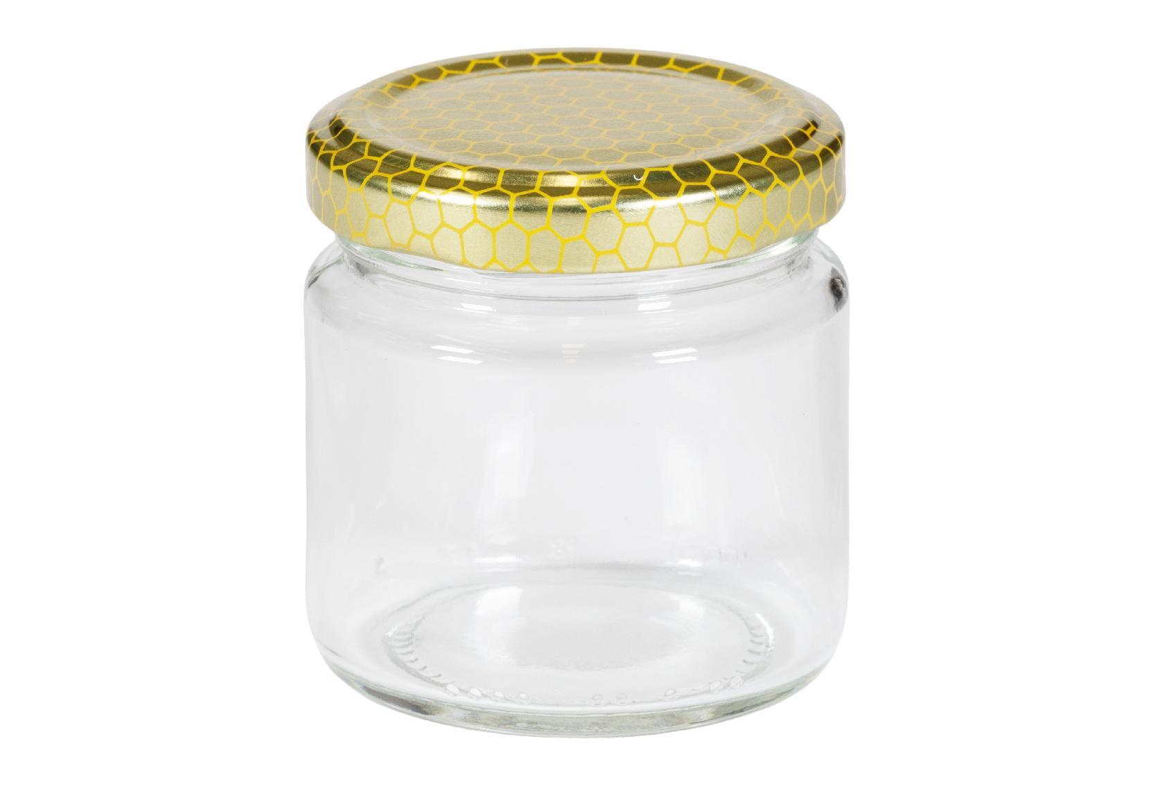 apicoltura.com vaso in vetro ml. 106, tipo basso, per 125 gr di miele (conf. da 40 pezzi) completo di tappo - foto 1