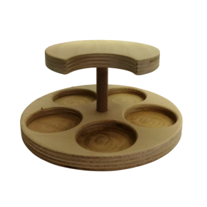 Espositore girevole in legno per 5 vasetti mignon