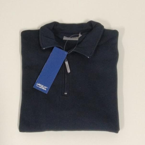  felpa/maglia da sudore con mezza zip azzurro royal - foto 4